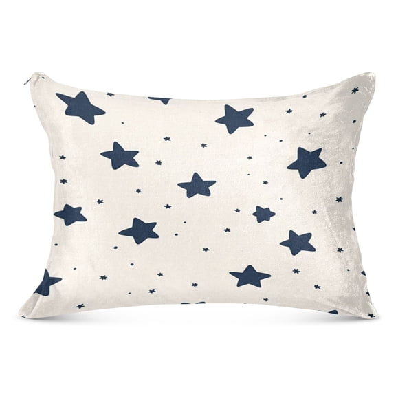 Black Stars 20x30" Queen Plush Pillow Case, Soft Zippered Bed Pillowcase for Bedroom