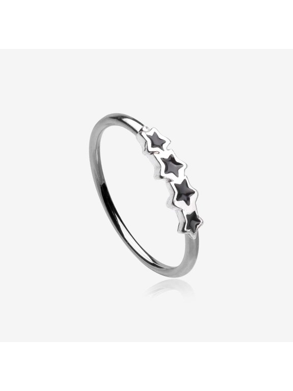 Black Stars Infinite Steel Bendable Hoop Ring