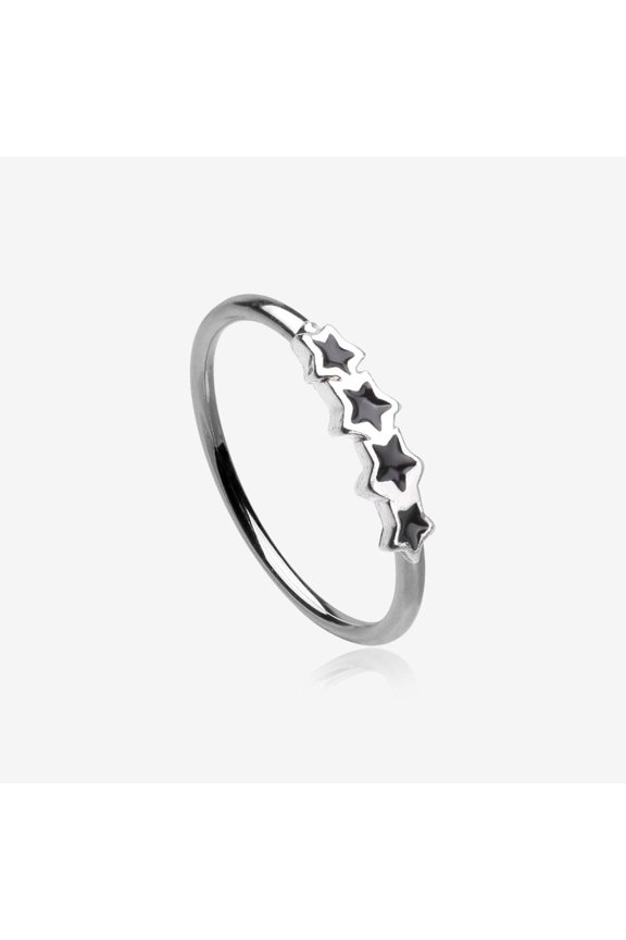 Black Stars Infinite Steel Bendable Hoop Ring