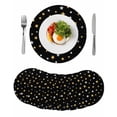 thumbnail image 1 of Black Stars Modern Round 13 Inch Placemats Set of 8, Yellow White Star Modern Art HeatResistant Non Slip Place Mats for Dining Table, Wipeable Braided Kitchen Table Mats for Housewarming, 1 of 9