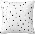 thumbnail image 1 of Black Stars on White Background Double Sided Pillow Cases Seamless Pattern Elegant Art Design Plush Pillowcase Square Cushion Pillow Covers for Sofa Bed Home Decor 18x18 in, 1 of 6