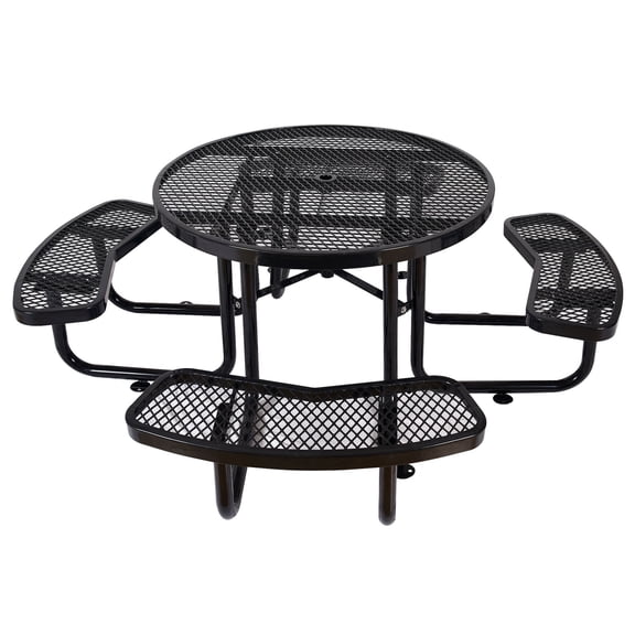 Black Steel Bench Set - Angle Iron Frame - Great for Backyard Parties and BBQs