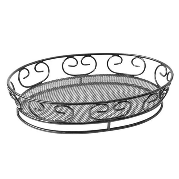 Black Steel Bread Basket - 9 x 6.5 x 2.2 in.