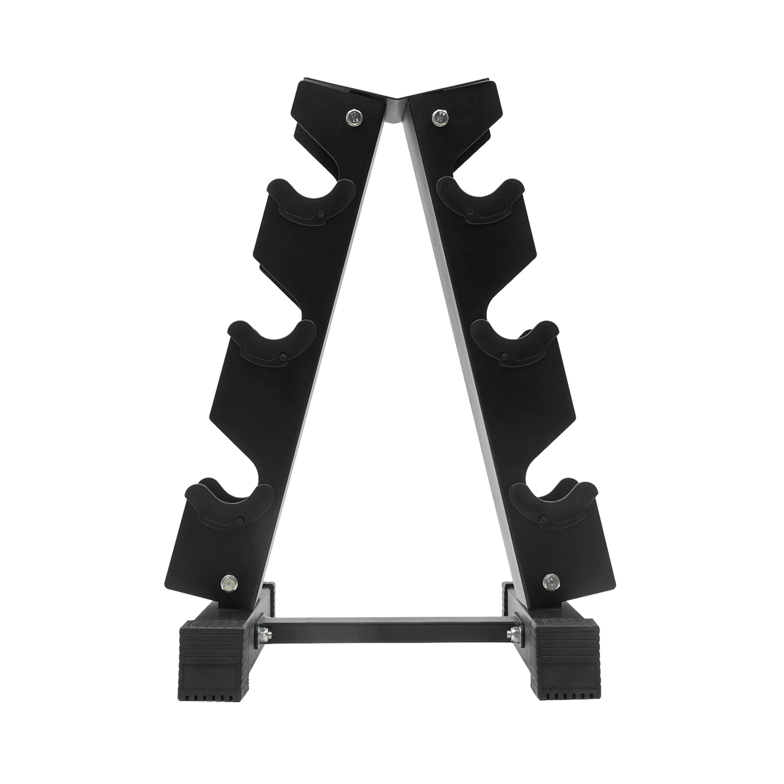 Black Steel Dumbbell Rack for 6 Pairs, Space-Saving Design with Anti ...