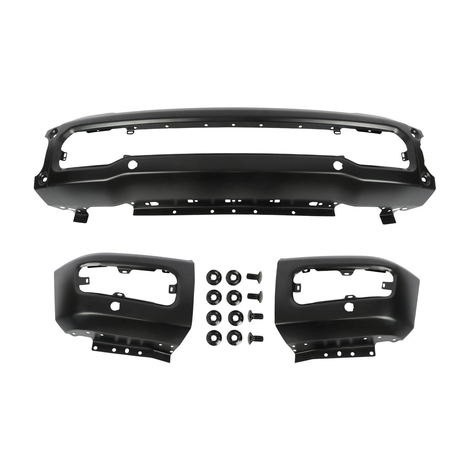 Black Steel Front Bumper For 2023-2025 Ford F250 F350 Super Duty W/Senser Holes