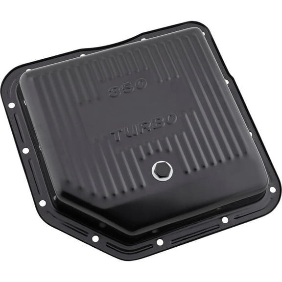 Black Steel GM TH-350 Transmission Pan, 2 Inch Deep Fits select: 1969-1981 CHEVROLET CAMARO, 1986 CHEVROLET C10