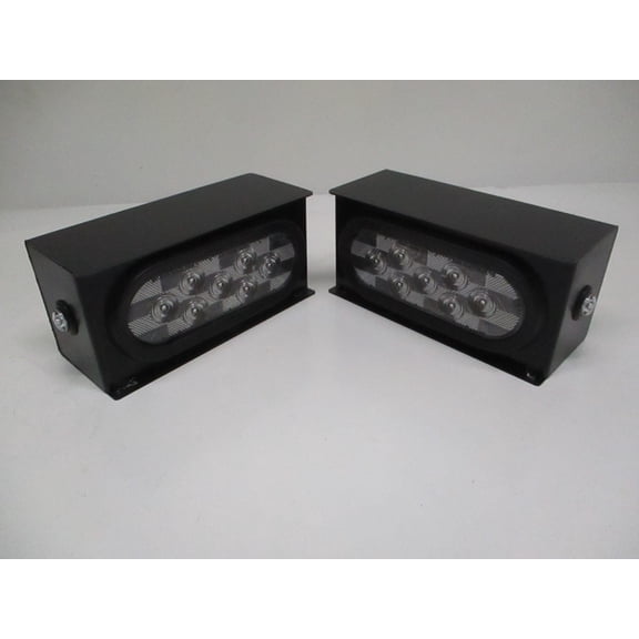 Black Steel Mounting Boxes Clear Red LED Oval Brake Stop Turn Tail Marker Lights