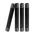 thumbnail image 1 of Black Steel Nipple Pipe, Threaded Pre Cut Pipe Connectors, 1/4 in x 8 in (Pack Of 4), 1 of 5