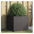Black Steel Planter - Modern Metal Flower Pot - Indoor/Outdoor ...