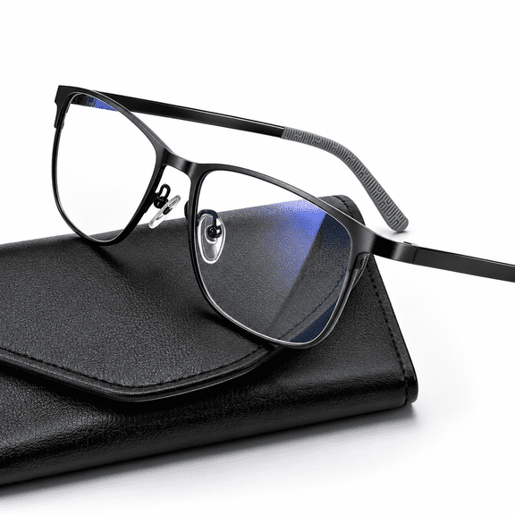 Black Steel Set Ultra-light Metal Frame Computer Glasses Eye Protection