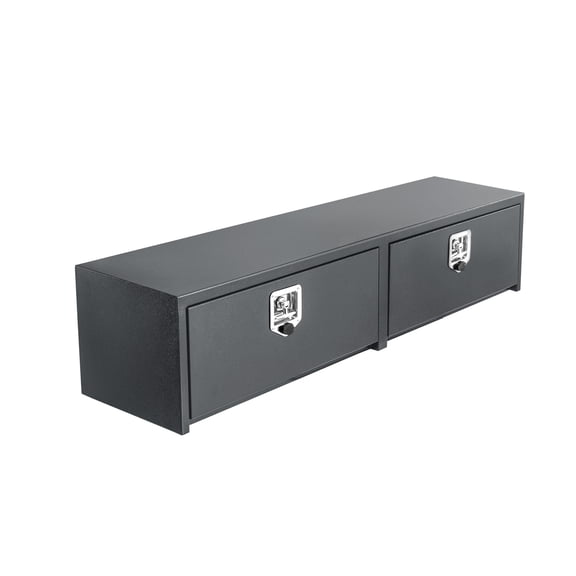 Black Steel Truck Underbody Storage Tool Box, 60 x 16 x 13 Inch Lockable Underbed Tool Chest Organizer for Pickup Trucks, RVs and Trailers, Weather-Resistant