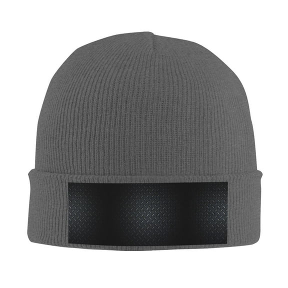 Black Steel Winter Beanie Hats for Men Women Warm Cozy Knitted Cuffed Skull Cap Deep Heather