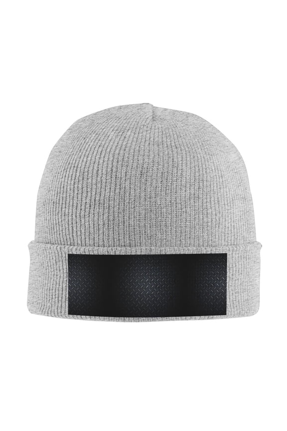 Black Steel Winter Beanie Hats for Men Women Warm Cozy Knitted Cuffed Skull Cap Gray