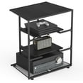 thumbnail image 1 of Black Stereo Cabinet - 4-Tier AV Media Stand, Corner Shelf & Adjustable Wooden Shelves, 1 of 7