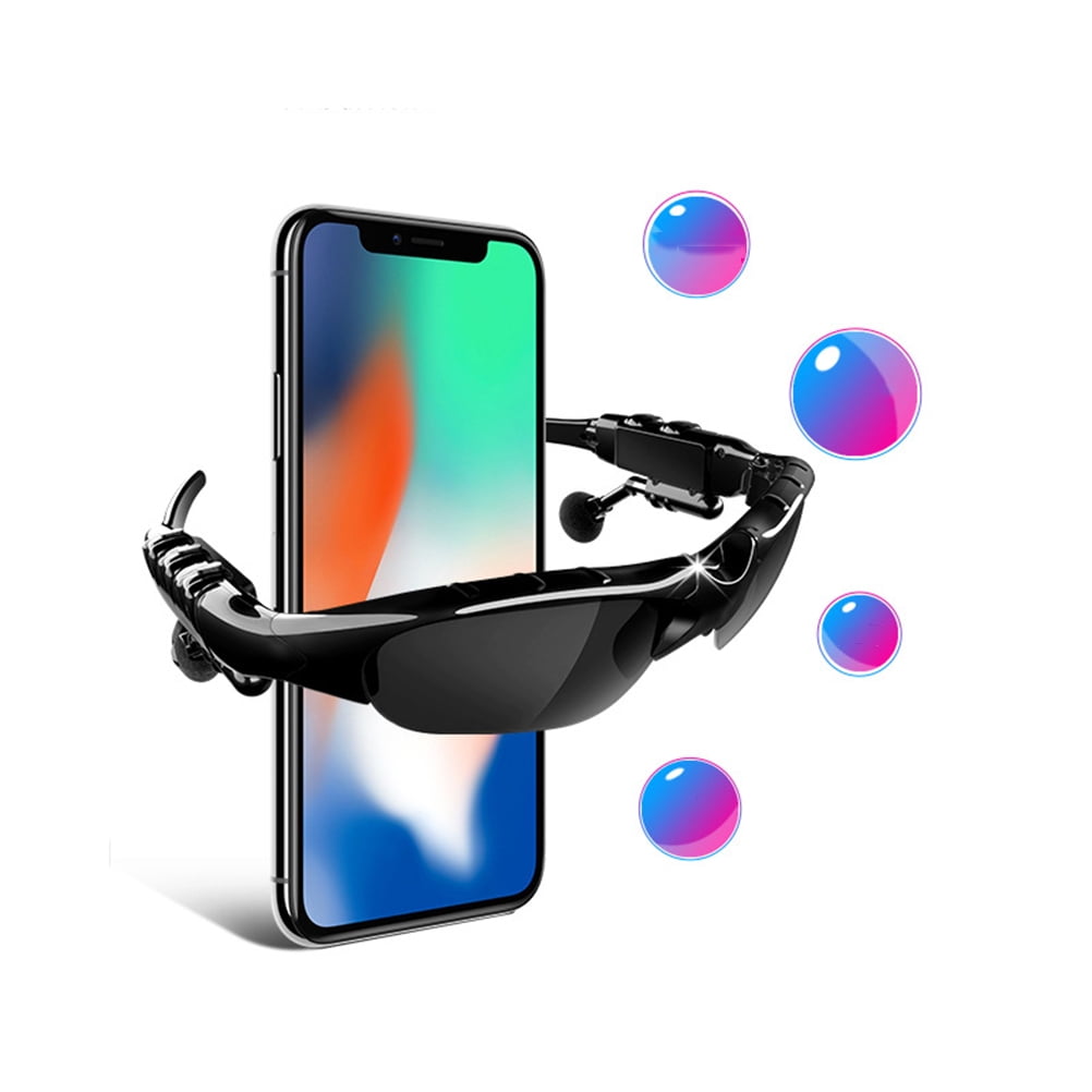 Black Stereo Wireless Headset Telephone Driving Sunglasses Mp3 Music