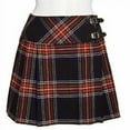 thumbnail image 1 of Black Stewart Ladies Knee-Length Kilt Skirt 16" Tartan Pleated Design, Classic Scottish Style for Casual & Formal Wear, 1 of 4