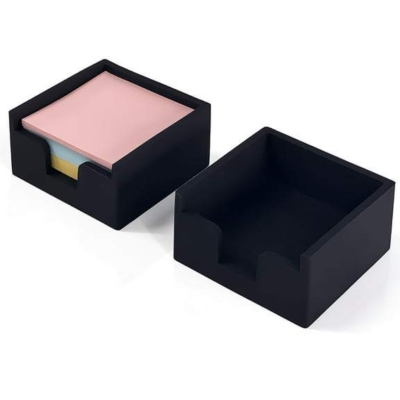 2-Pack Pure Silicone Sticky Note Holder Set - Durable, Non-Slip Black Desk Organizer for Home & Office