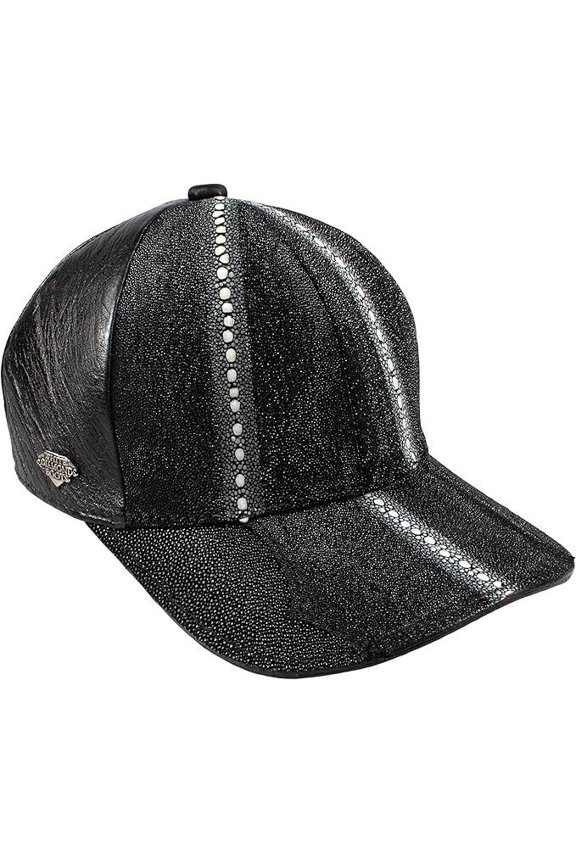 Black  Stingray Cap Genuine Handmade Adjustable Closure NEW