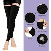 Black Stockings 20 30mmHg Black Thigh High Compression Stockings Footless Compression Socks for Women & Men