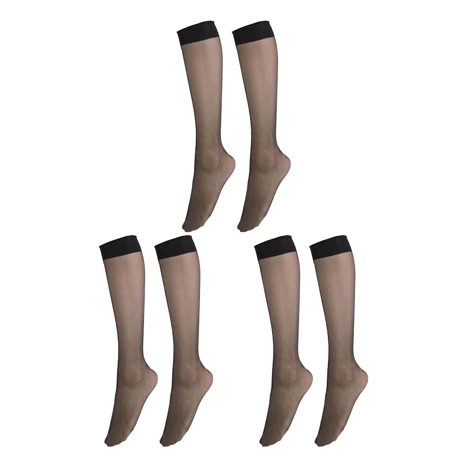 Black Stockings 3 Pairs Of Women'S Silk Thigh High Socks Nylon Socks ...