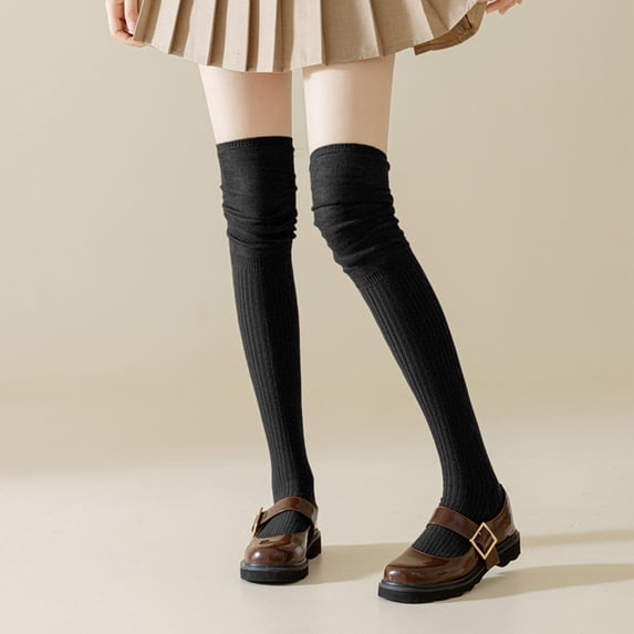 Black Stockings Warm Christmas Fashion Windproof Printing Mid Tube Socks Long Tube Cotton
