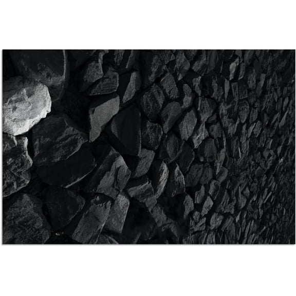 Black Stone Aquarium Background Fish Sticker Background Self Adhesive PVC Plastic Waterproof Underwater Rock Texture Terrarium Backdrop Decal Poster Decoration for Fish 23.6x11.8