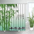 Black Stone Green Bamboo White Lotus Zen Shower Curtain Water Swan Koi ...