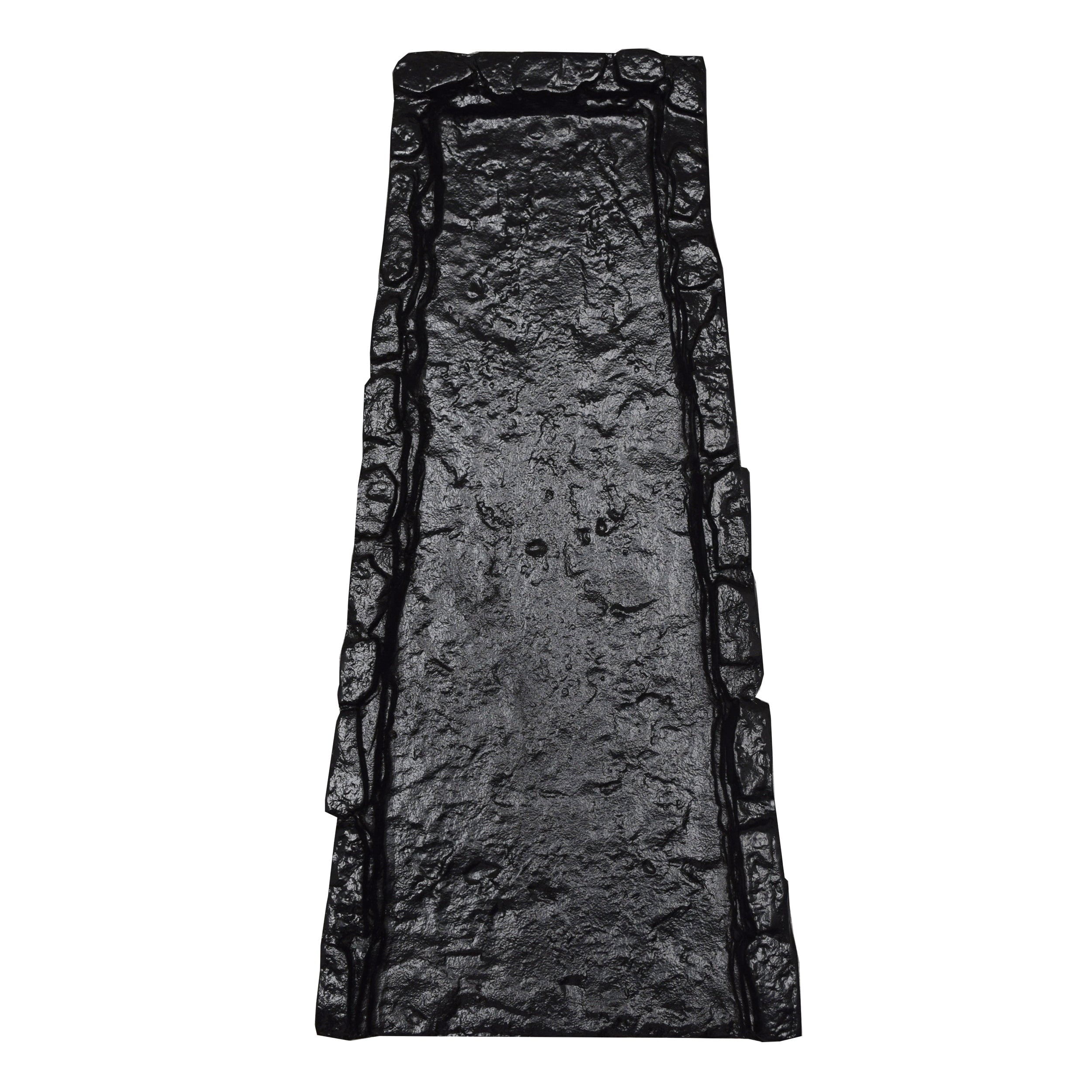 Black Stone Rock 24in Cast Aluminum Downspout Gutter Splash Block