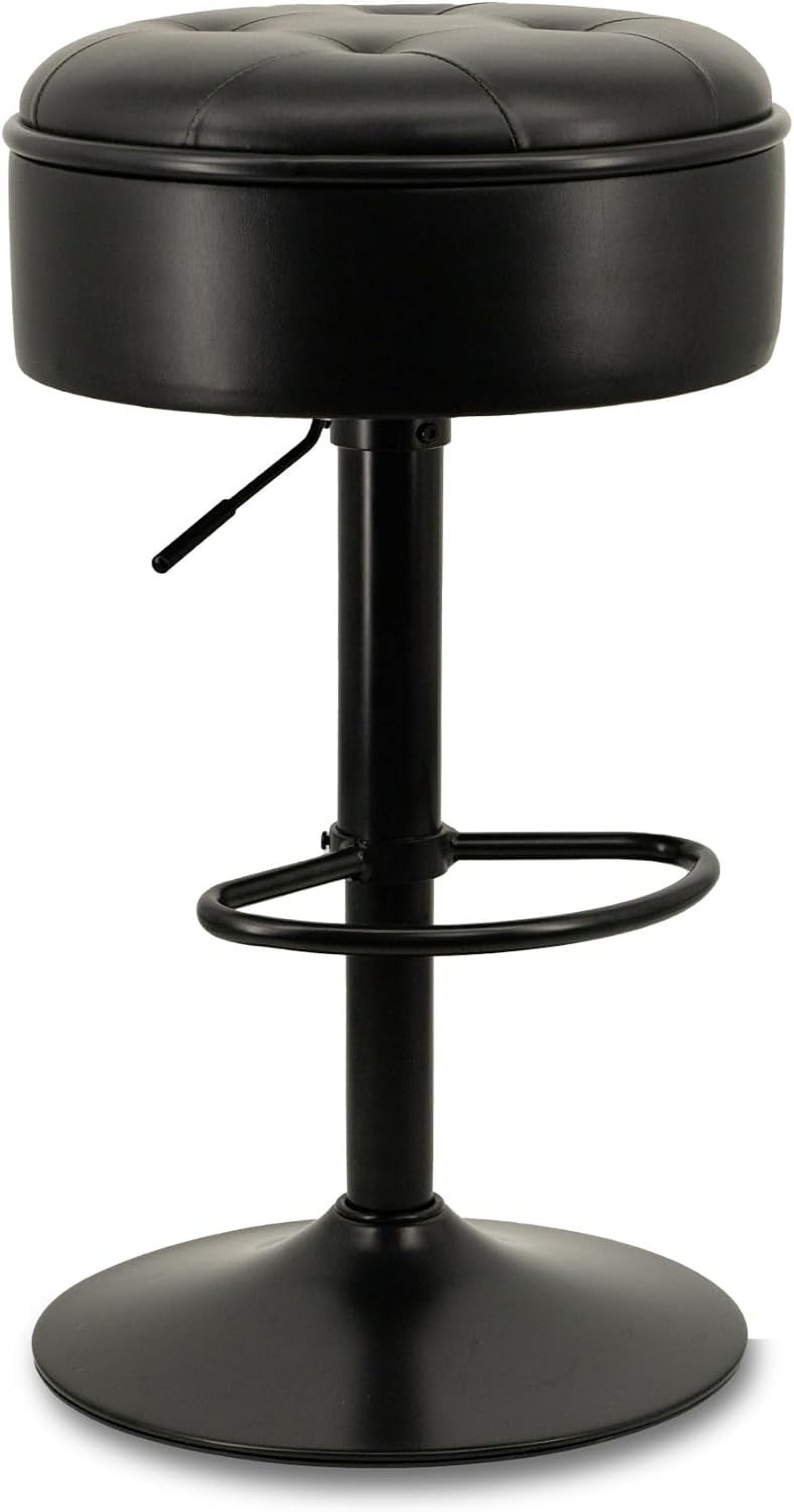 Black Storage Barstools, Counter Height Bar Stools for Kitchen Island