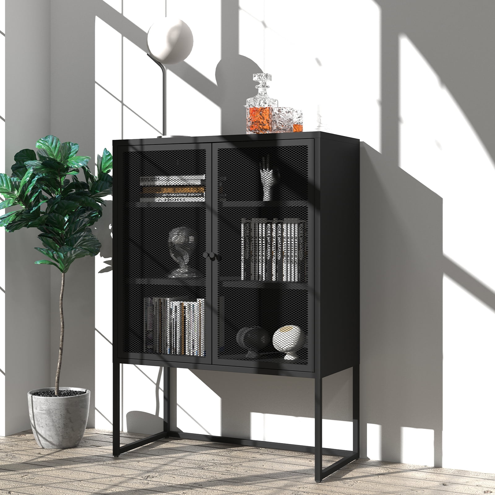 Black Storage with Doors, Modern Black Accent Free