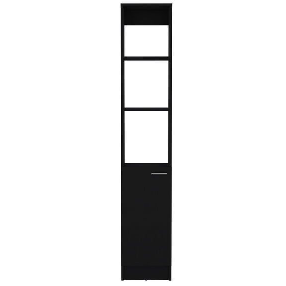 Black Storage Unit | One Concealed Shelf for Toiletries | Bathroom Organization