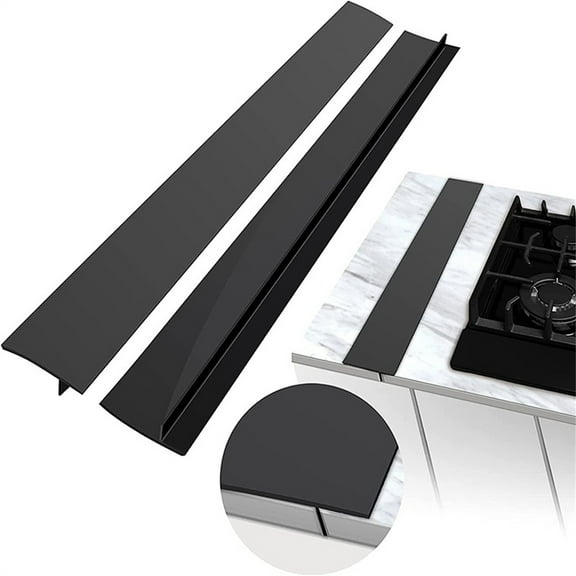 Black Stove Gap Seal Strip, Silicone Counter Filler for Kitchen Appliances, Heat Resistant Seal for Stove Oven Countertop