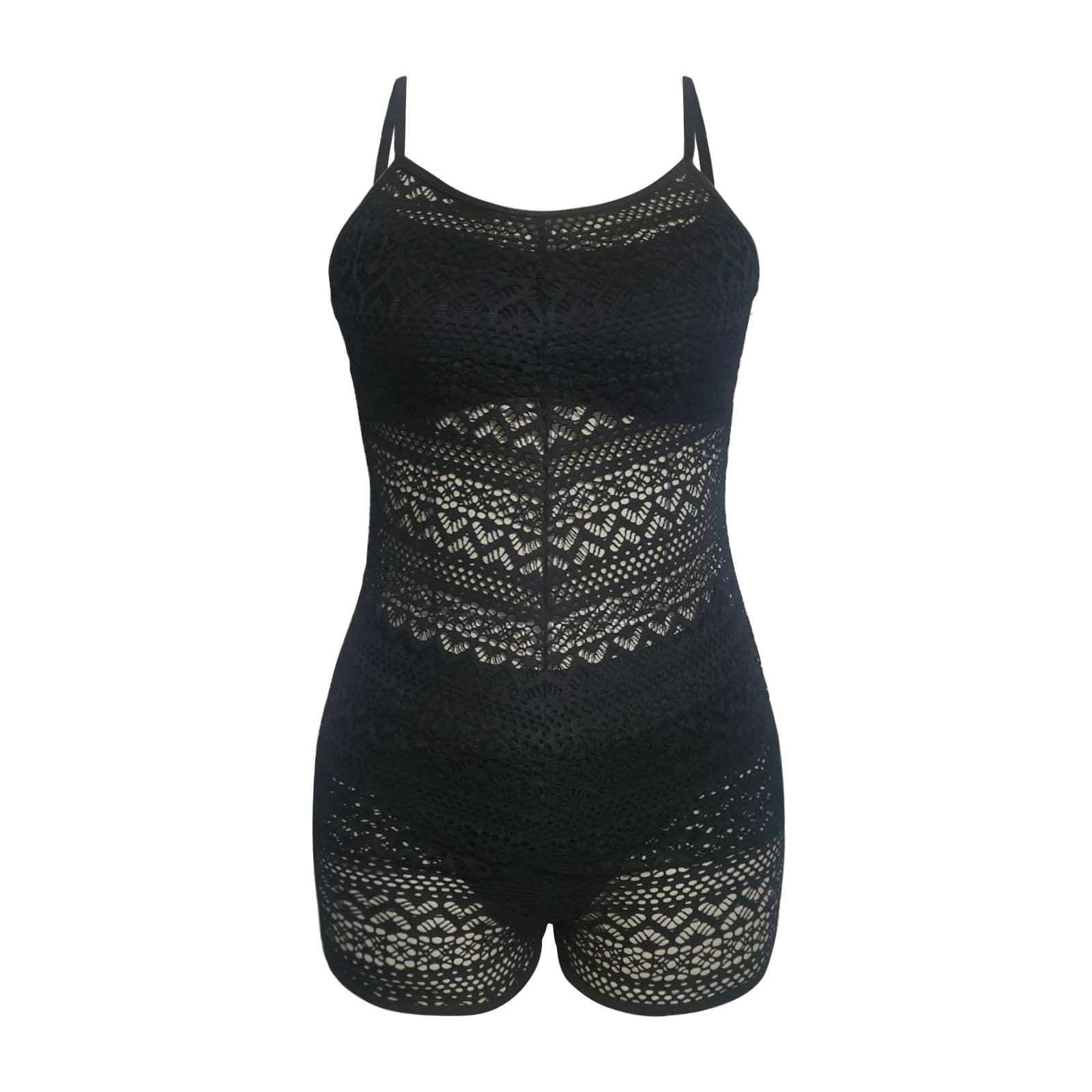 Black Strapless Bikini Bikini Sets Swimsuits for Big Busted Women Suit