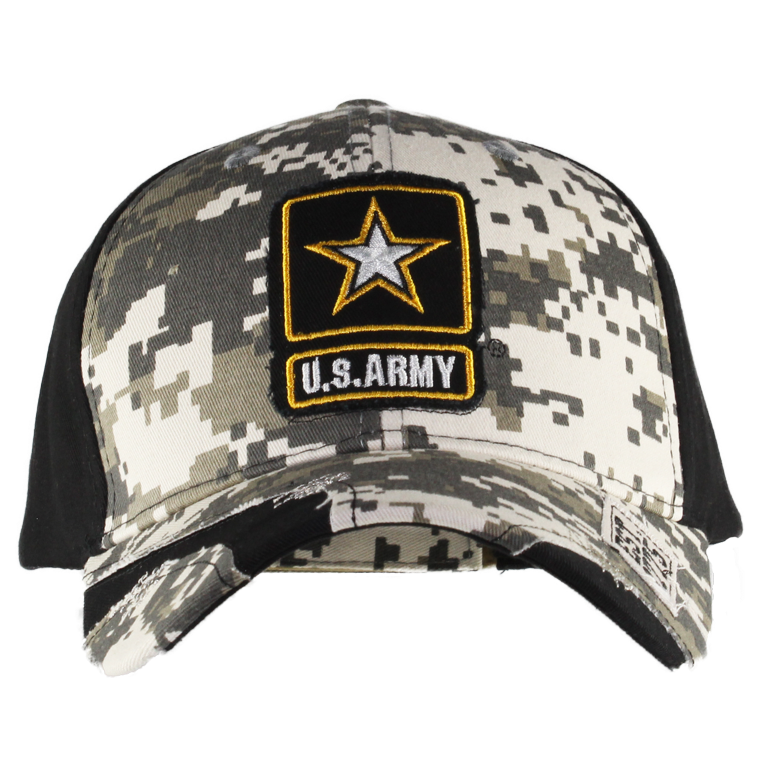 Black Streak Camo Stressed US Army Cap - Walmart.com display picture 1