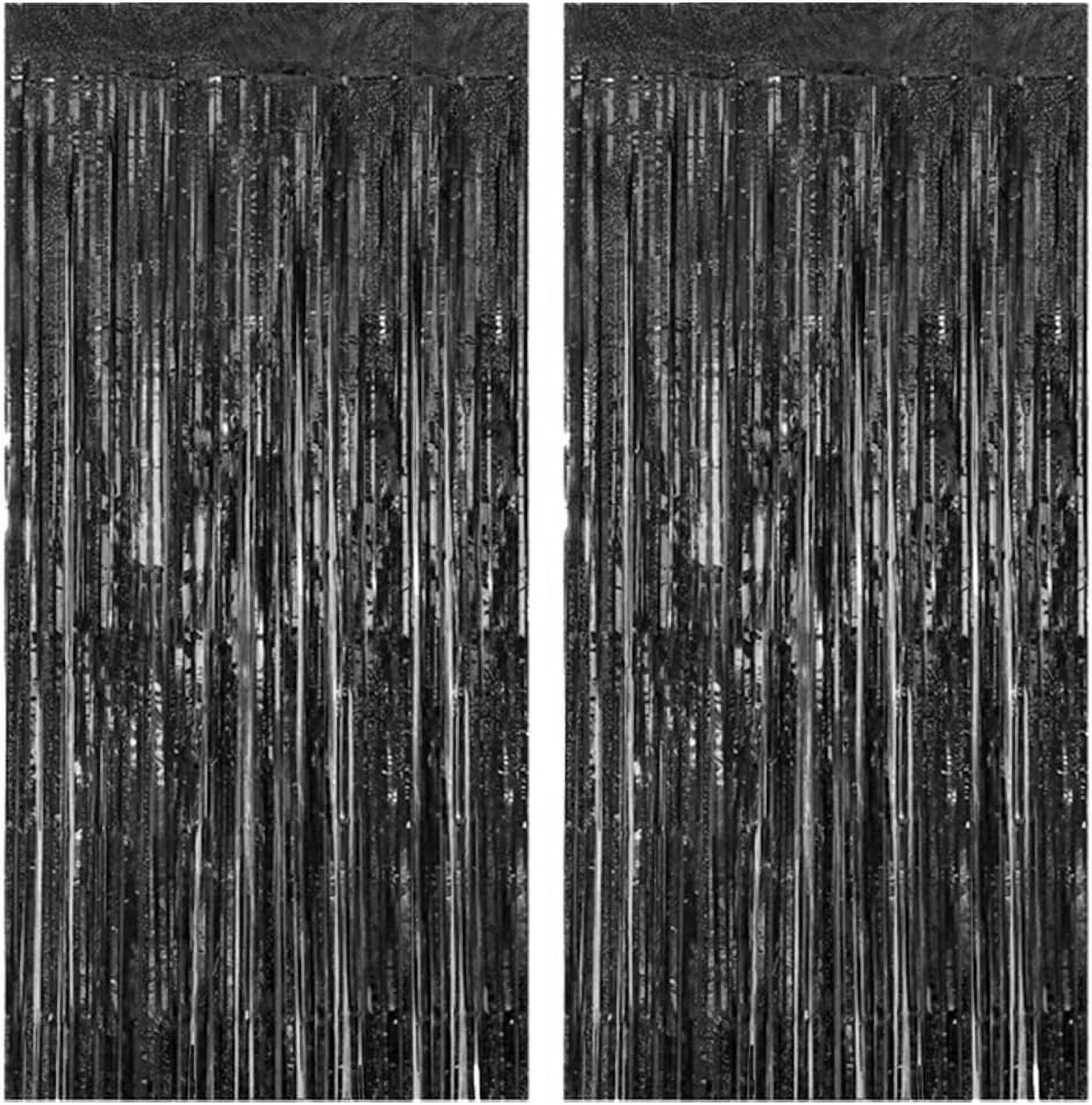 Black Streamers Decorations Foil Curtain Backdrops