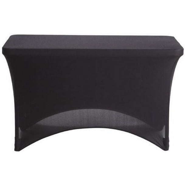 Black Stretch Fabric Table Cover, 4'