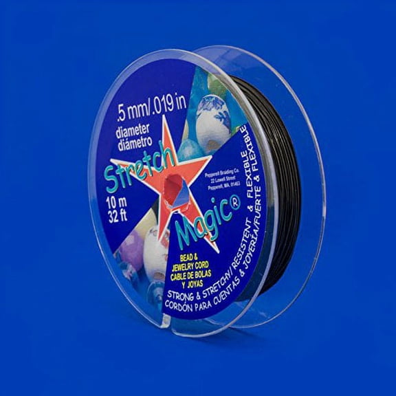 Black Stretch Magic Beading Cord Knottable Stretchy Beading Cord (.5mm/10M)