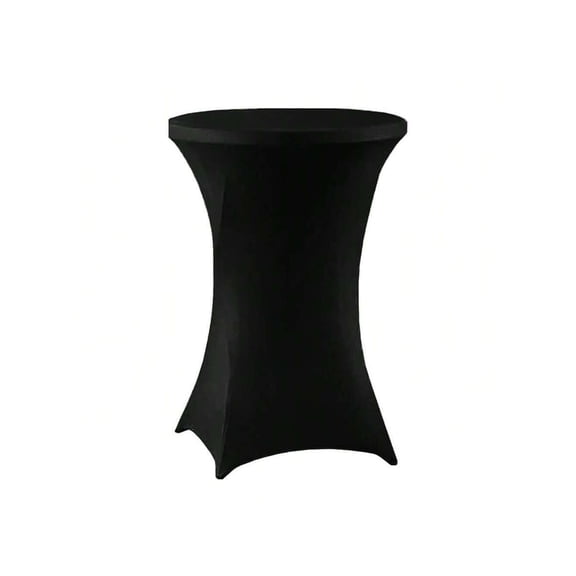 Black Stretch Spandex Highboy Table Cover For 24 Inch Round Cocktail Tables, Party Wedding Banquet Use
