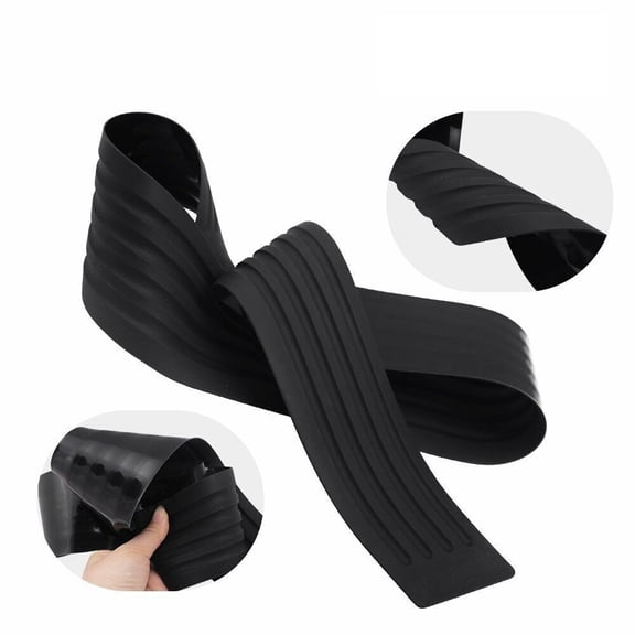 Black Strip Car Rear Bumper Cover Protector Scuff Plate Guard 90CM Rubber Strip