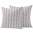 thumbnail image 1 of Black Stripe Outdoor Waterproof Pillow Covers, Modern Abstract Vertical Stripes Beige Decorative Square Throw Pillowcase Sofa Cushion Sham for Patio/Couch/Chair, 26"x26" 2 Pack, 1 of 8