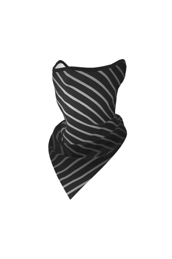 Black Stripe Silver Neck Gaiter Balaclava Face Scarf Mask Quick-Dry Half Masks For Women Men Sun Protection Breathable Dustproof