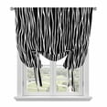 thumbnail image 1 of Black Striped Balloon Curtains 63 Inch Length for Living Room/Bedroom, Retro Wave Lines Texture Simple Rod Pocket Privacy Door Curtains Decorative Tie Up Shade for Window 52"x63", 1 of 8