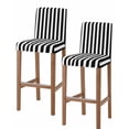 thumbnail image 1 of Black Striped Bar Stool Covers Set of 2, Modern Farmhouse Black and White Stripes Stretch Washable Bar Chair Covers with Backs, Removable Pub Counter Height Chair Cover for Kitchen Dining Room Cafe, 1 of 7