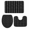 thumbnail image 1 of Black Striped Bath Mat 3 Piece Bathroom Rug Set, Modern Abstract Art Geometric Stripes Non Slip Bath Rug Contour Mat and Toilet Lid Cover, Absorbent Shower Mats Soft Bath Rugs and Mats Sets, 1 of 8