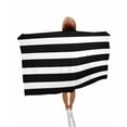 thumbnail image 1 of Black Striped Beach Towels Oversized Super Absorbent, Modern Simple Monochrome Geometric White Lightweight Bath Towel Quick Dry Sets For Bathroom/Pool/Rv Camping/Beach Play/Gym Room/Picnic 35"x70", 1 of 8