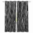 thumbnail image 1 of Black Striped Blackout Curtains 90 Inch Length 2 Panels Set for Living Room Bedroom, Retro Wave Lines Texture Simple Privacy Window Treatment Thermal Insulated Black Out Drapes 52"x90", 1 of 8