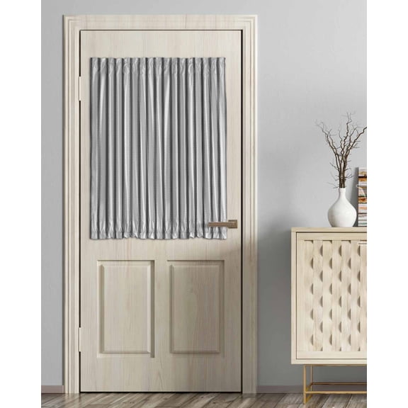 Black Striped Blackout Door Curtains for French, Glass,Front, Back, Patio Door, Black White Stripes Farmhouse Thermal Insulated Rod Pocket Window Curtain Drapes With Tiebacks 54"x40"