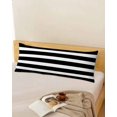 thumbnail image 1 of Black Striped Body Pillow Covers, Modern Simple Monochrome Geometric White Soft Throw Pillow Cases with Invisible Zipper, Decorative Pillowcase Pillows Protectors for Sofa Bed Couchair 20"x54", 1 of 9