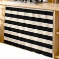 thumbnail image 1 of Black Striped Cabinet Dishwasher Hidden Curtains, Privacy Closet Door Curtain, Farmhouse Country Minimalist Cream Stripes Adhesive Dust Proof Under Sink Skirt for Bathroom Kitchen 35"x35", 1 of 8