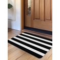thumbnail image 1 of Black Striped Door Mat&nbsp;Indoor Outdoor Entrance,Non Slip Small Rug for Kitchen Bathroom Entryway Rug,Modern Simple Monochrome Geometric White Washable Doormat Floor Mat for Office Home 16x24 Inch, 1 of 8